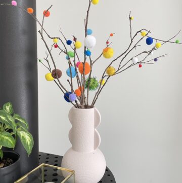 Bunch of pom pom crafts in vase