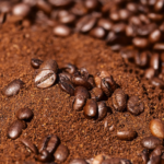 Ground and unground coffee beans