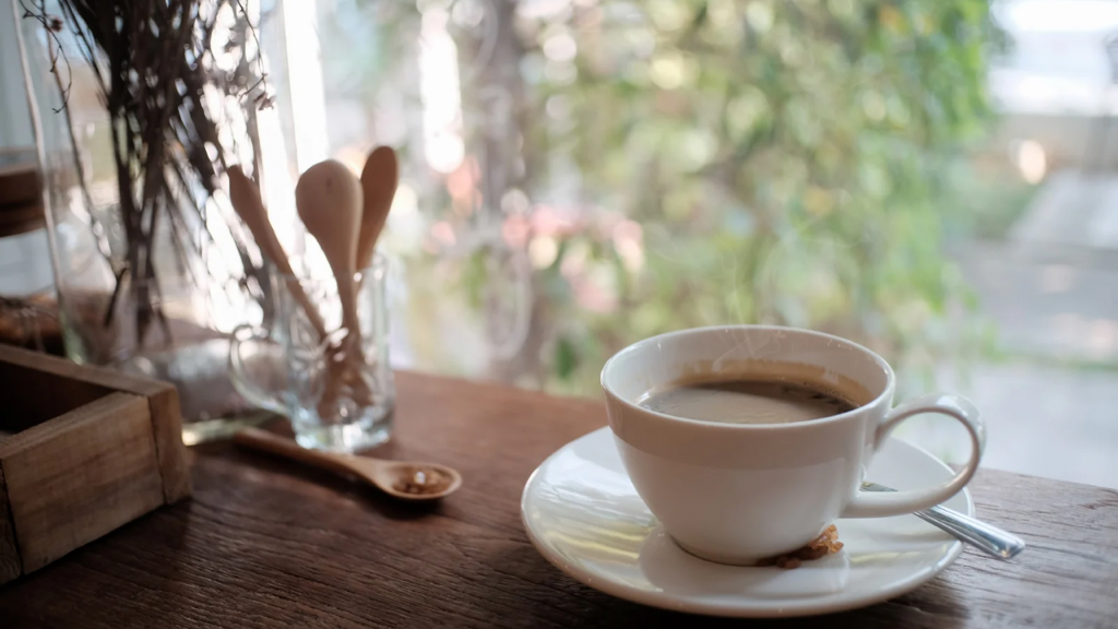 Cup of coffee on table