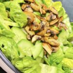 Vertical shot of salad with Mushrooms