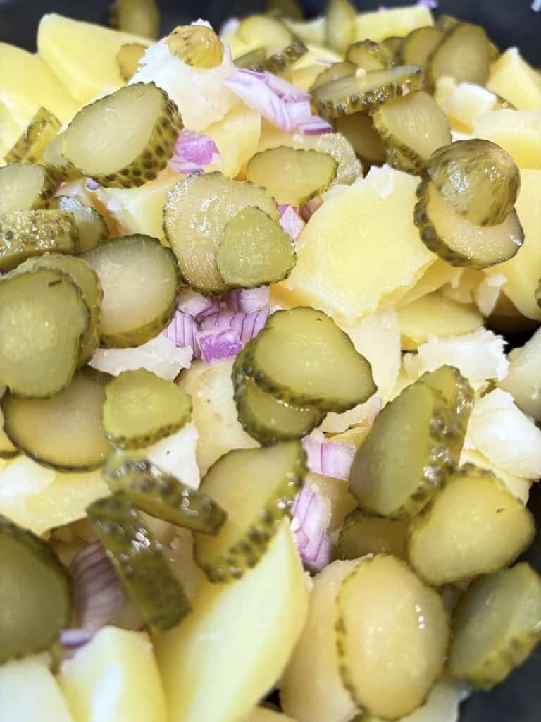 Close up shot of potato salad