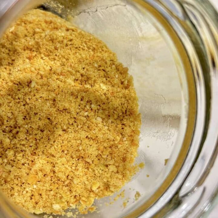 Lemon powder in glass jar